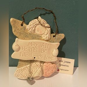Carol Jones Collection Angel wall hanging “May All Hearts Be Filled With Love”